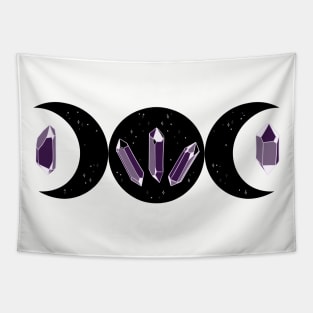 Triple Moon Goddess Crystal Tapestry