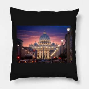 Saint Peter Basilica in Vatican City at Rome, Italy Pillow