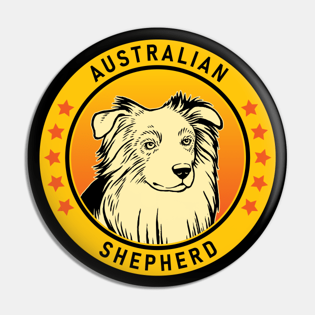 Australian Shepherd Dog Portrait Pin by millersye