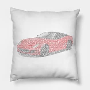 Ferrari 599 GTO typographic art Pillow