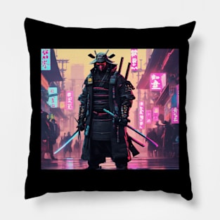 The Samurai Cyberpunk Pillow