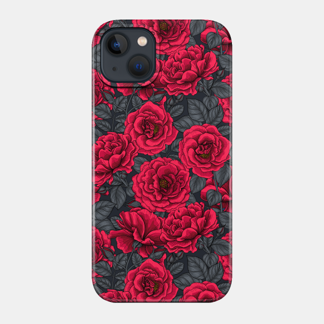 Red cosmos flowers - Roses - Phone Case