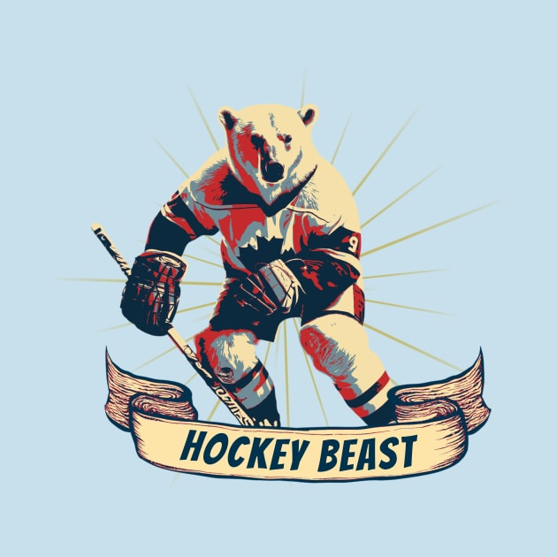 Ice Hockey Polar Bear Hockey Beast by DesignArchitect