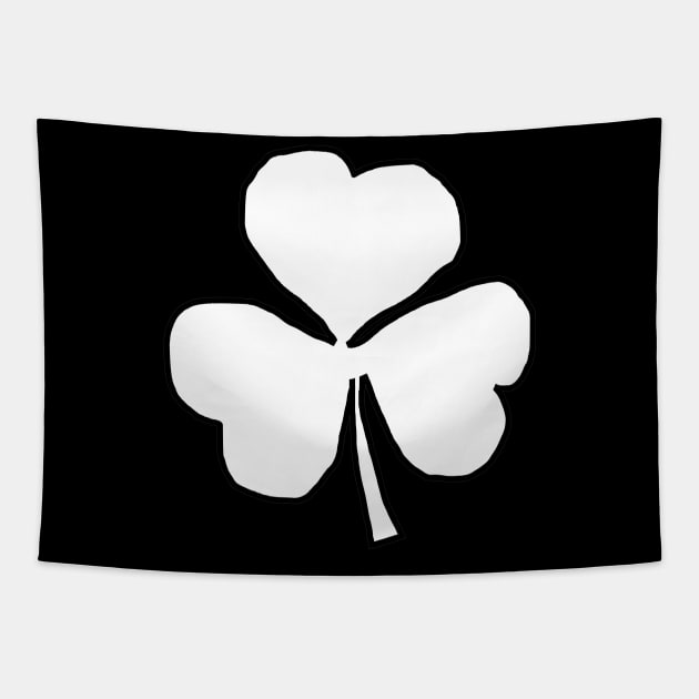 St Patricks Day Shamrock White Tapestry by ellenhenryart