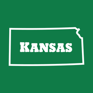 Kansas Outline Text T-Shirt