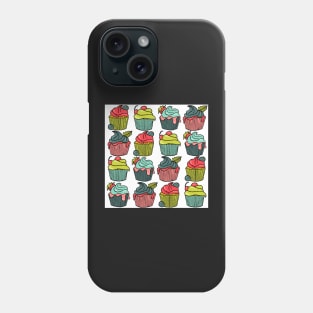 Cupcakes pattern white Phone Case