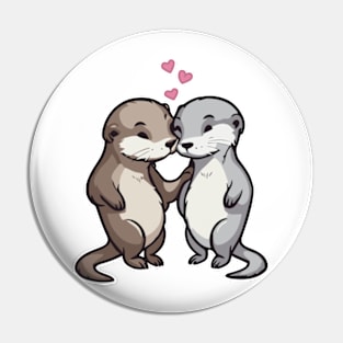 Otter in Love Pin