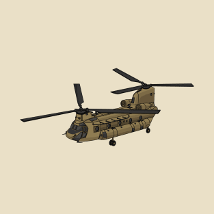 Chinook military helicopter illustration T-Shirt