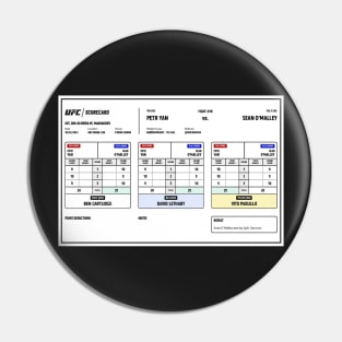 Sean O'Malley vs Petr Yan Scorecard Pin