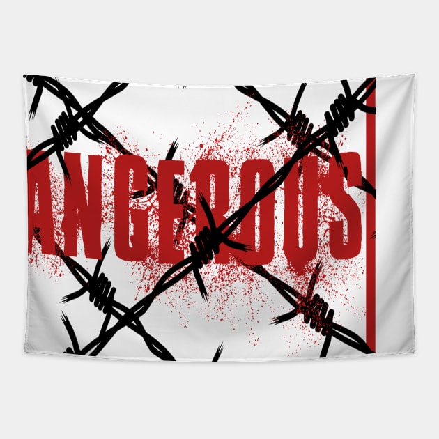 Dangerous Text Art Based Cool Design Tapestry by PANGANDOY