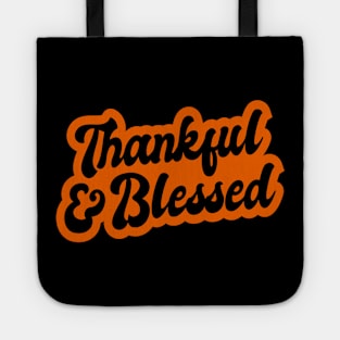 Thankful Blessed Lettering Thanksgiving Tote