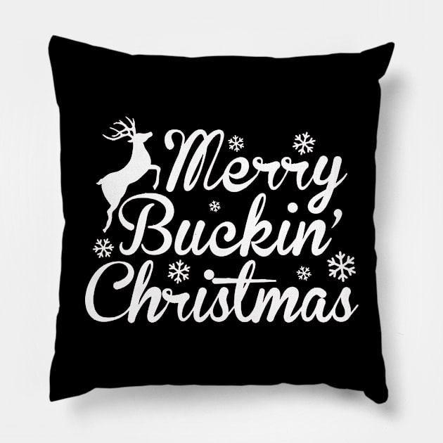 merry buckin' christmas Pillow by crackdesign