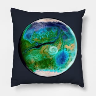 Green Terraformed Mars Pillow