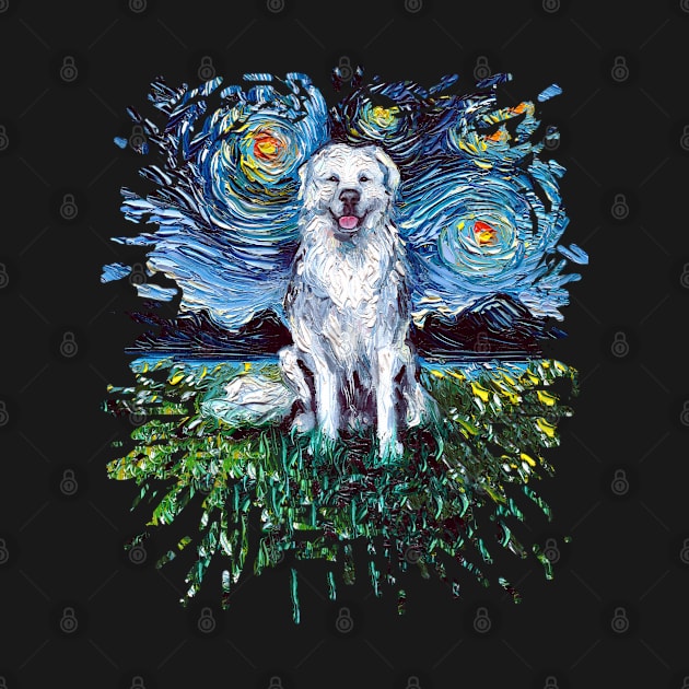 Great Pyrenees Night (splash version) by sagittariusgallery