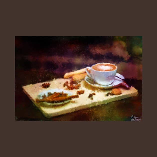 Coffee and Cloves - Cozy Cafe Impressionist Painting by BonBonBunny