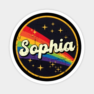 Sophia // Rainbow In Space Vintage Grunge-Style Magnet