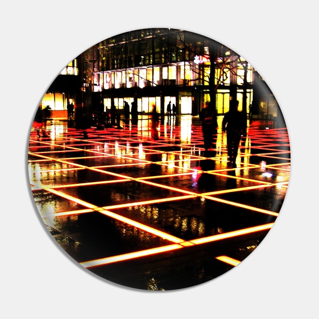 Finsbury Avenue Square, London, at night - surreal city photo in red and orange Pin by AtlasMirabilis