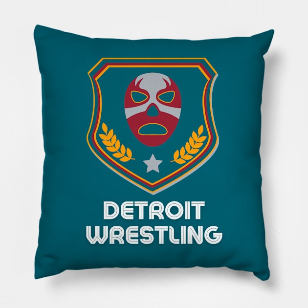 Detroit Wrestling "A Dark Era Turquoise" Pillow by DDT Shirts