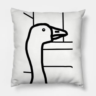 Minimal Goose in the City Portrait Pillow