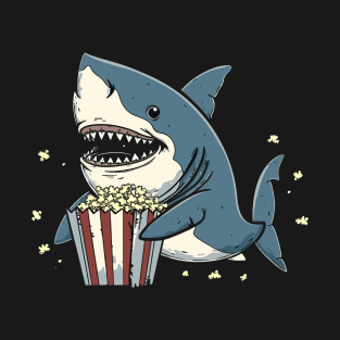 Funny Shark Watching Movie T-Shirt