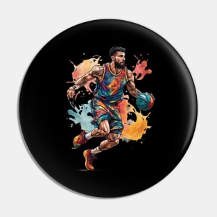 Basketball Art Pin