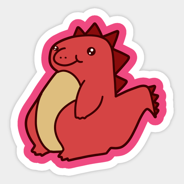 Cute Red Dinosaur - Dinosaur - Sticker | TeePublic