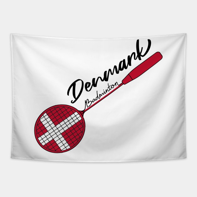 Denmark Badminton Racquet Sports (Denmark) Flag Country Tapestry by Mochabonk