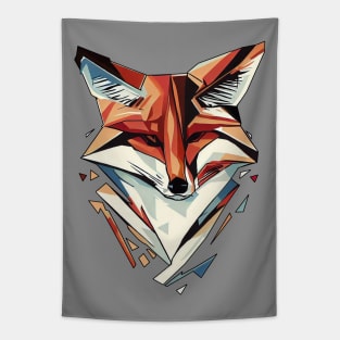 Cute elegant fox | Black, Blue, and Orange Tapestry