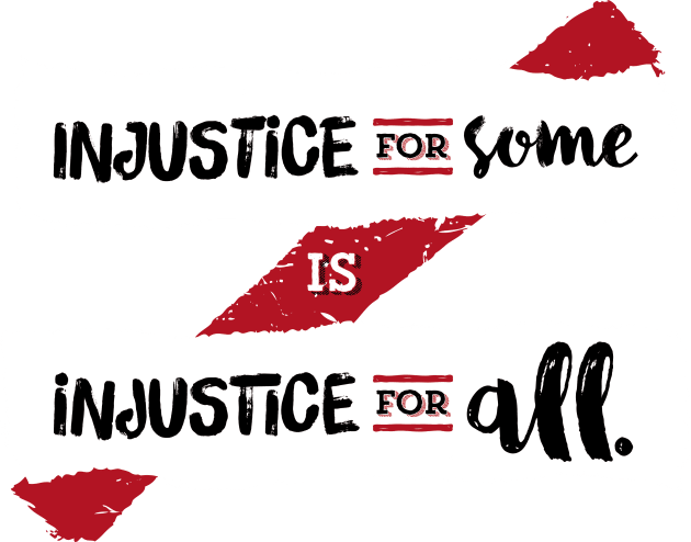 Injustice for Some is Injustice for All (on dark) Kids T-Shirt by Fat Girl Media