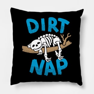 Funny Sloth Skeleton Taking a Nap Cute and Spooky Pillow