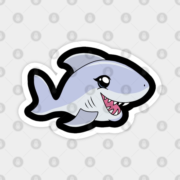 Cute Kawaii Shark Magnet by valentinahramov