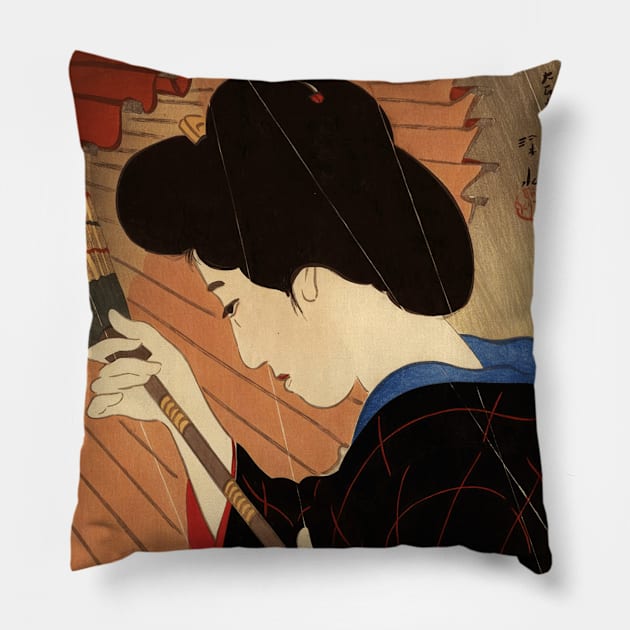 Rain While the Sun Is Shining - Ito Shinsui Japanese Art Print Pillow by geekmethat