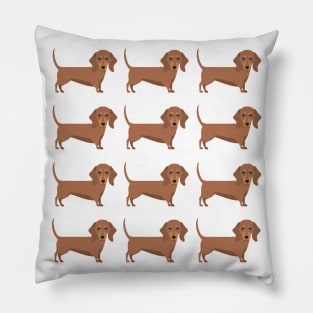 Brown Dachshund dog breed cute pattern Pillow