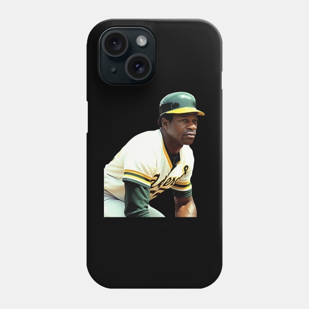 Pensive baseball star Rickey Henderson Phone Case by KOTYA
