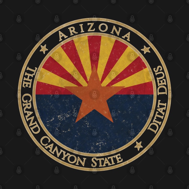 Vintage Arizona USA United States of America American State Flag by DragonXX
