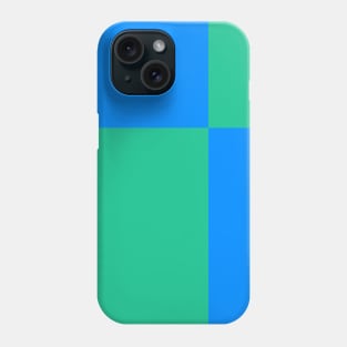 Two Colored Off Centered Square Pattern - Blue and Green - Abstract and Minimal Throw Phone Case