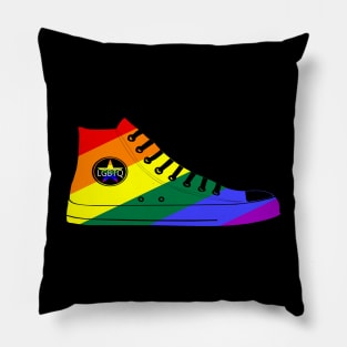 LGBTQ Shoe Pride Moth Rainbow Flag Pillow