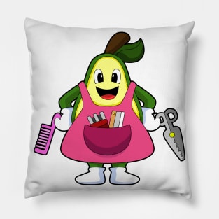 Avocado as Hairdresser with Scissors & Comb Pillow