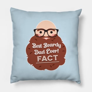 Best (Brown) Beardy Dad Ever FACT Pillow