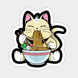 Cat Eating Spaghetti Magnet