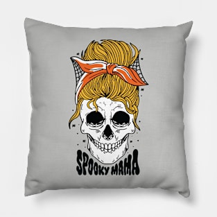 Spooky Mama // Messy Bun Halloween Mom Pillow