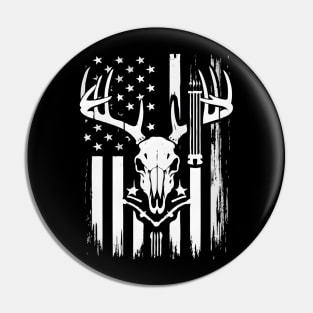 Deer Bow Hunting American Flag Whitetail Bow Hunter Pin