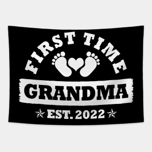 First Time Grandma Est 2022 Funny New Grandma Gift Tapestry