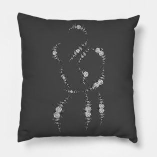 Monochromatic rose hugs and kisses Pillow