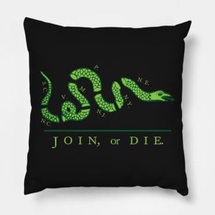 Join or Die Green Version Pillow