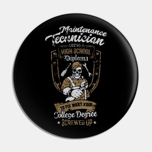 Maintenance Technician High School Diploma Pin