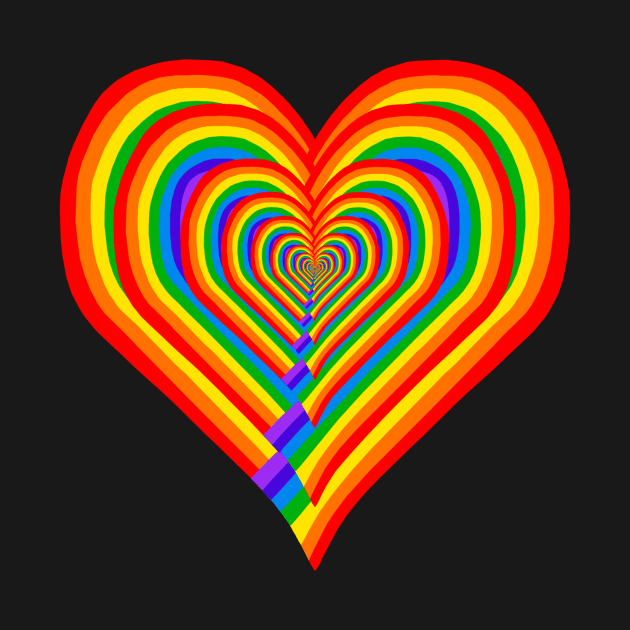 Repeating Rainbow Heart Shaped Echo by Art by Deborah Camp