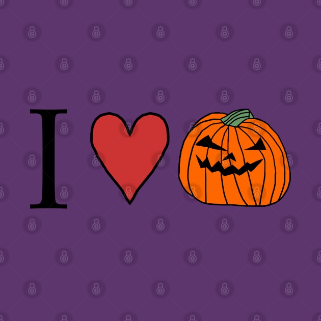 I Love Halloween Horror Pumpkin Face by ellenhenryart