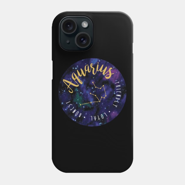 Aquarius Zodiac Phone Case by CreativeHermitCo