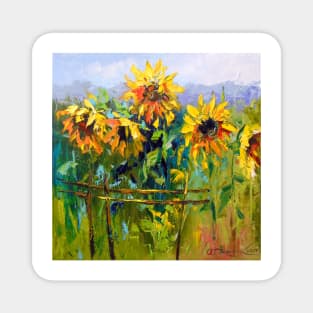 Sunflowers and wind Magnet